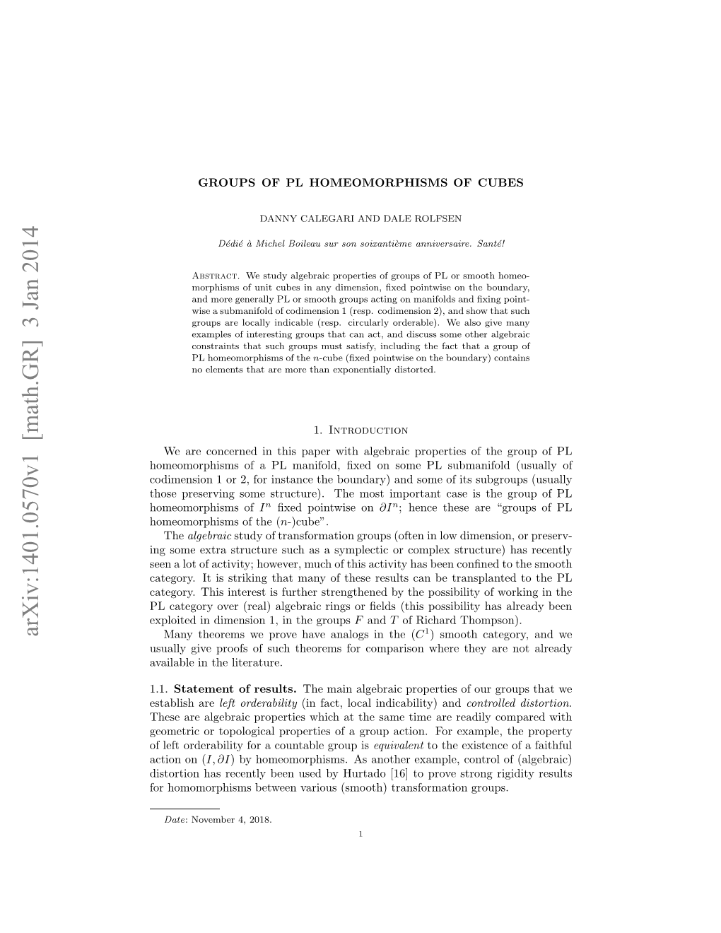 Groups of PL Homeomorphisms of Cubes