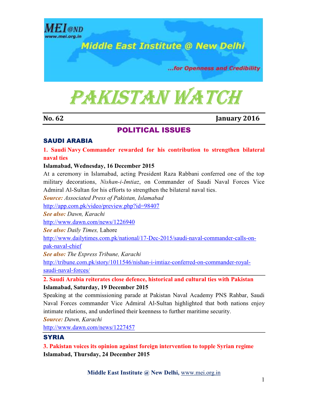 Pakistan Watch