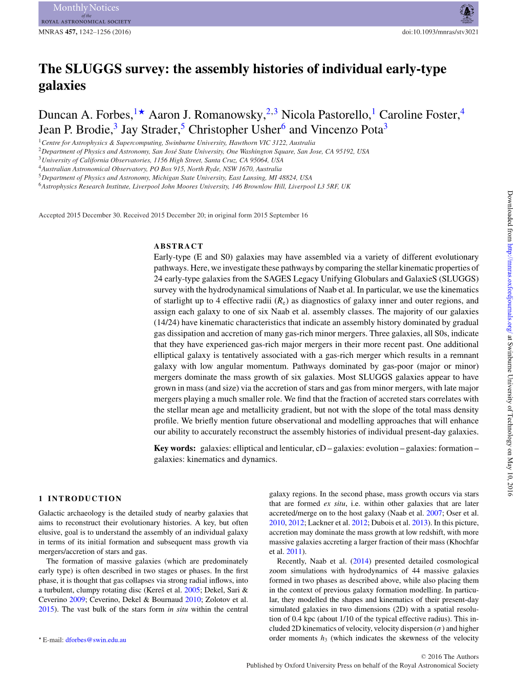 The SLUGGS Survey: the Assembly Histories of Individual Early-Type Galaxies