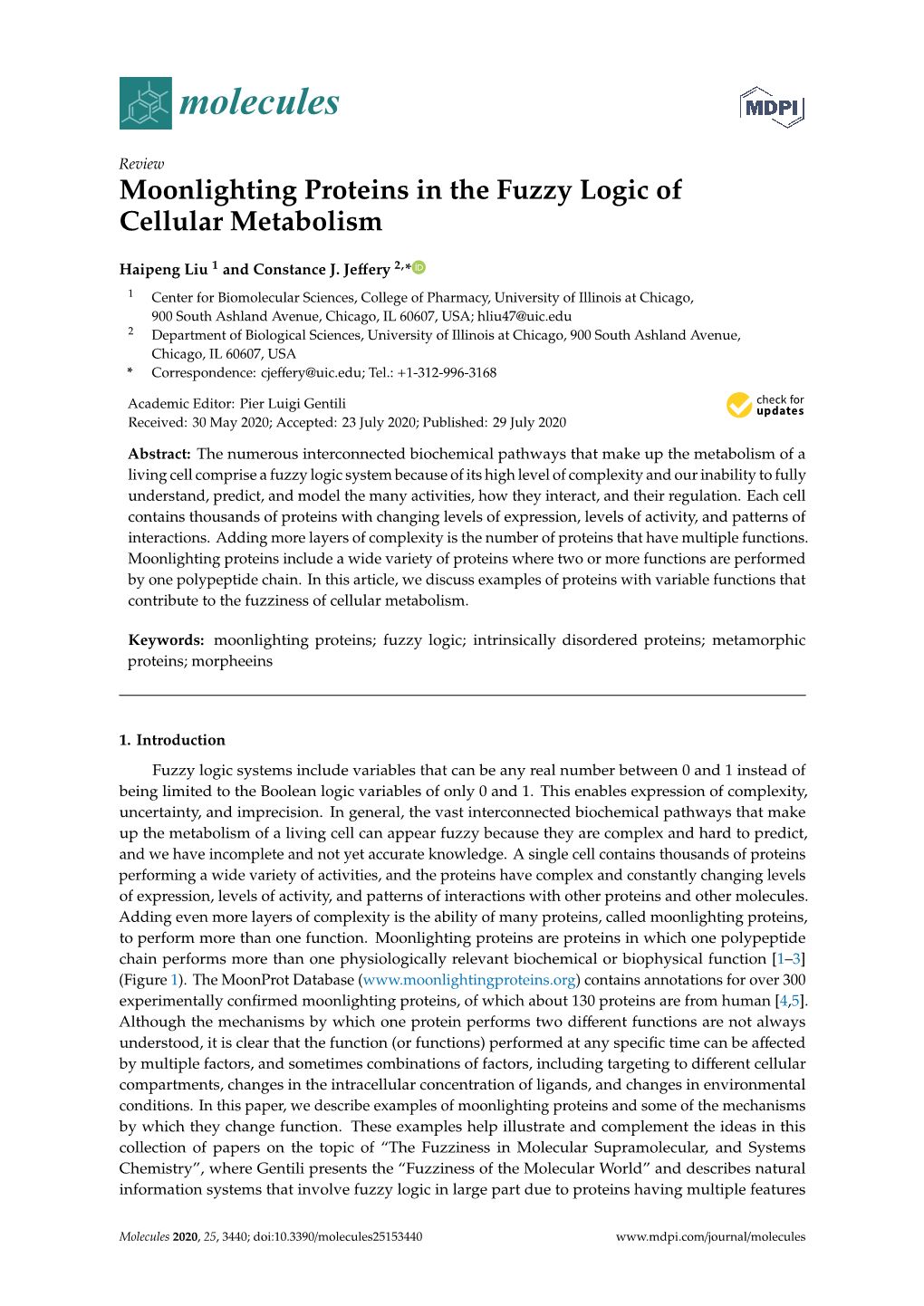 Moonlighting Proteins in the Fuzzy Logic of Cellular Metabolism