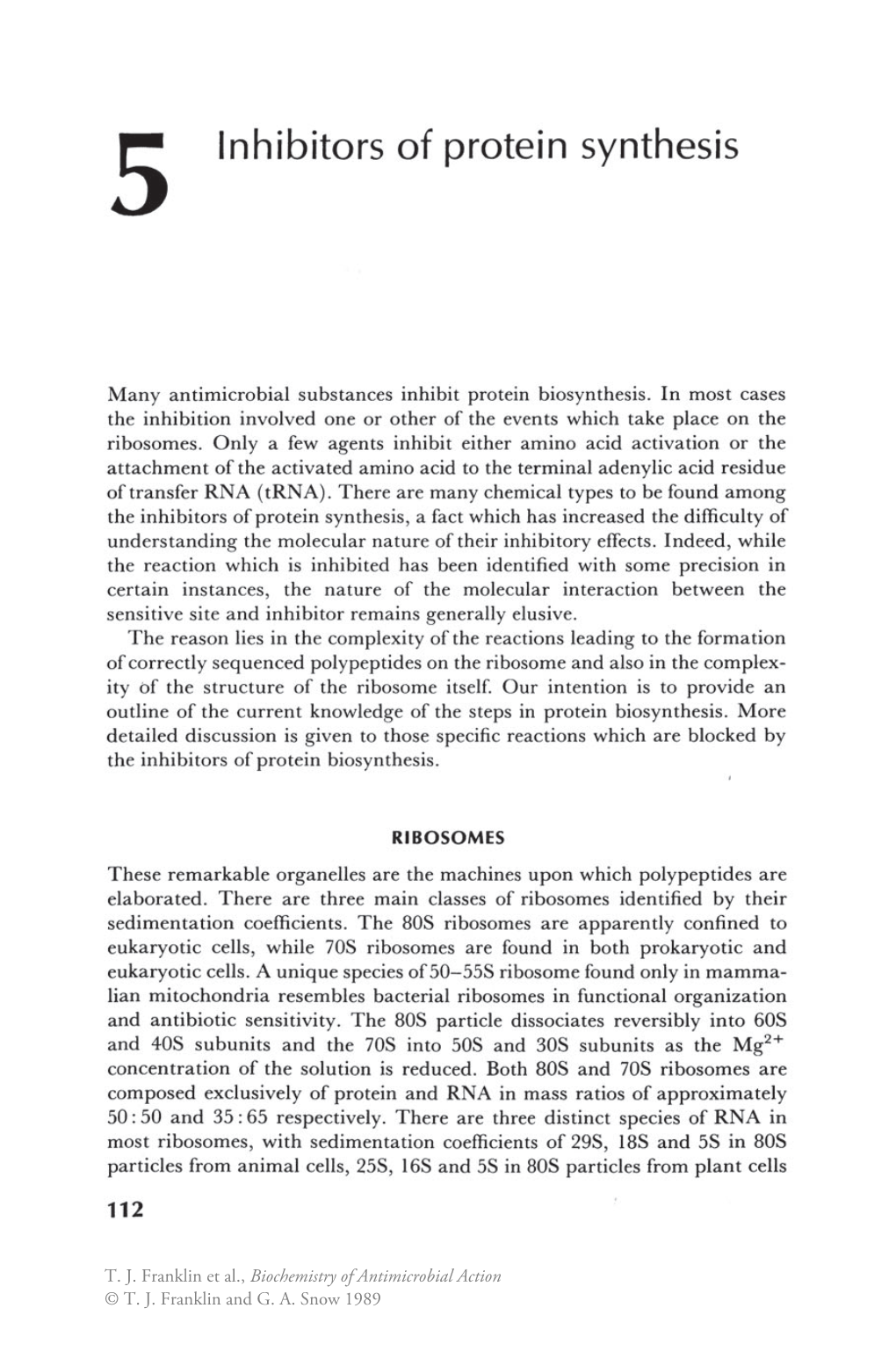 5 Inhibitors of Protein Synthesis