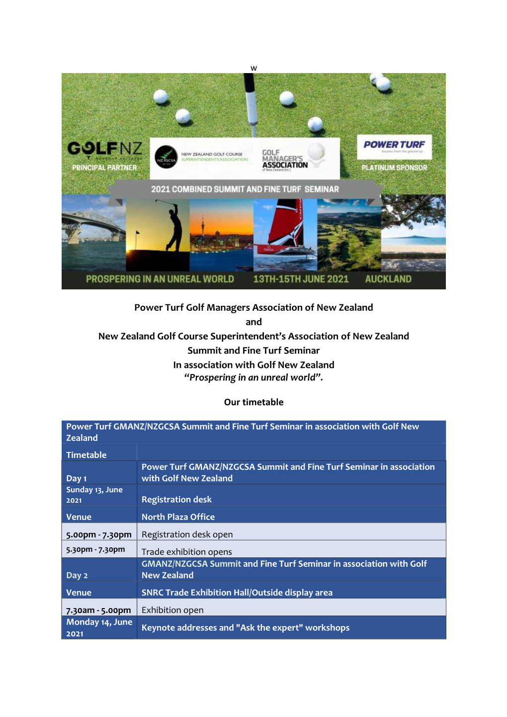 Power Turf Golf Managers Association of New Zealand and New
