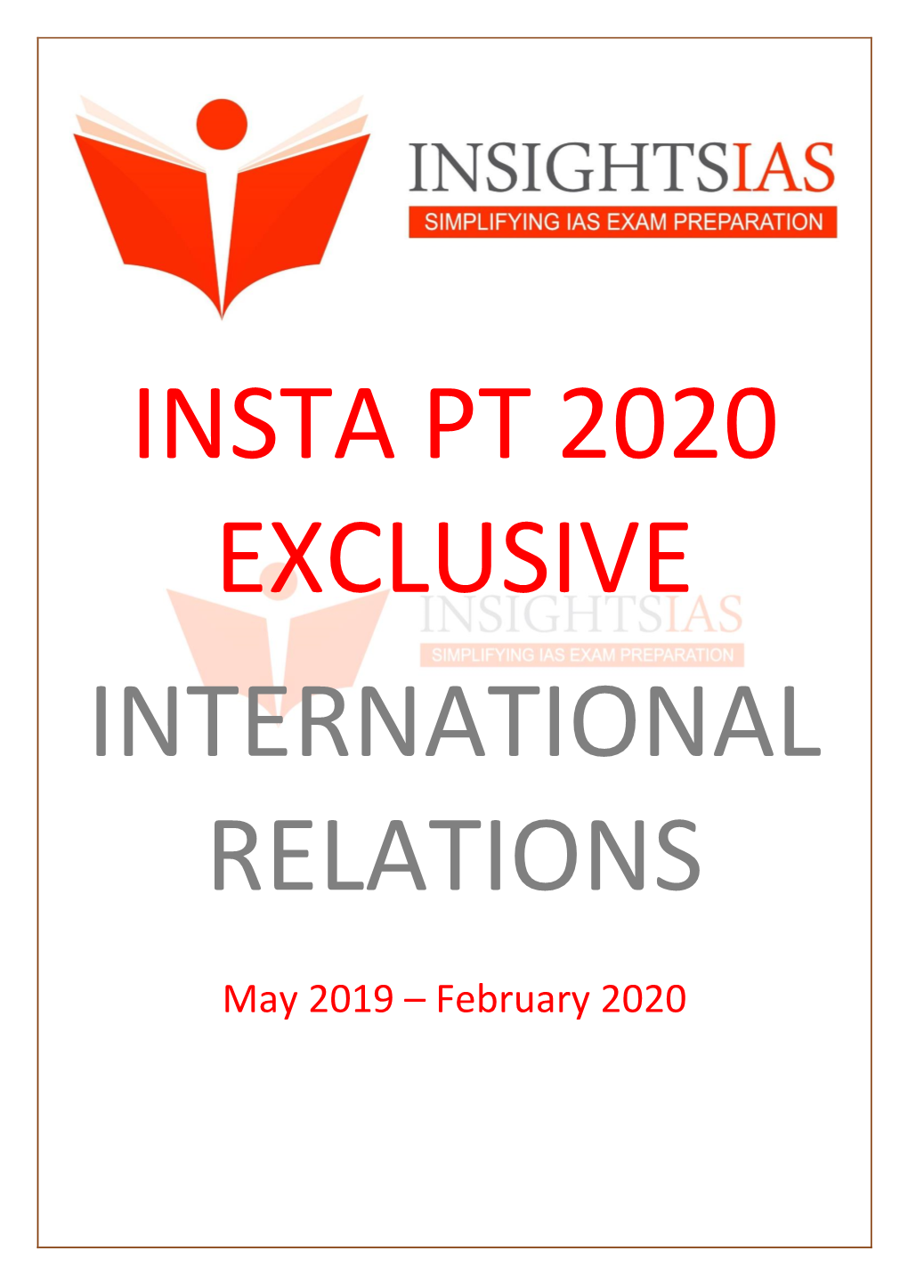 INSTA PT 2020 Exclusive (International Relations)