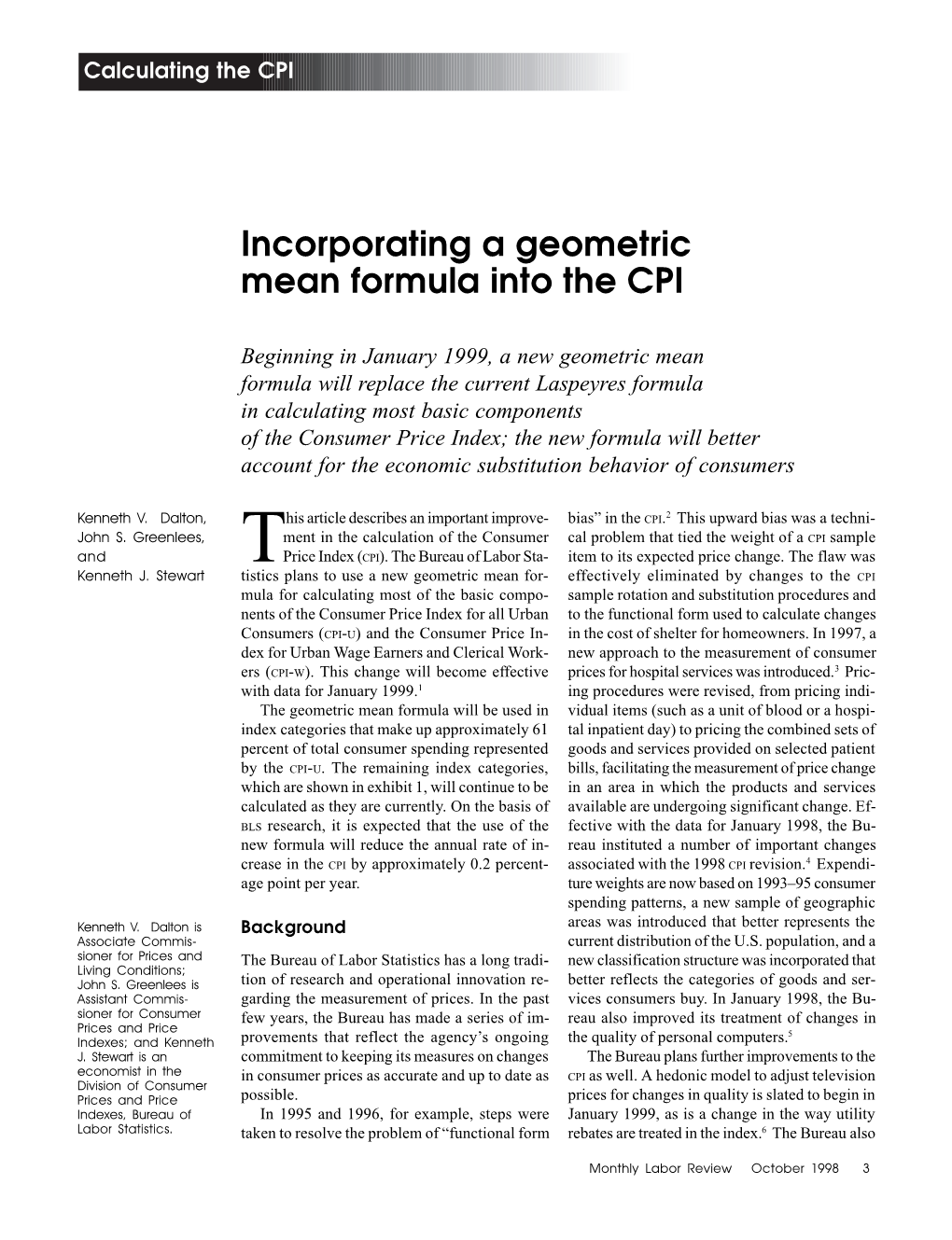 Incorporating a Geometric Mean Formula Into The