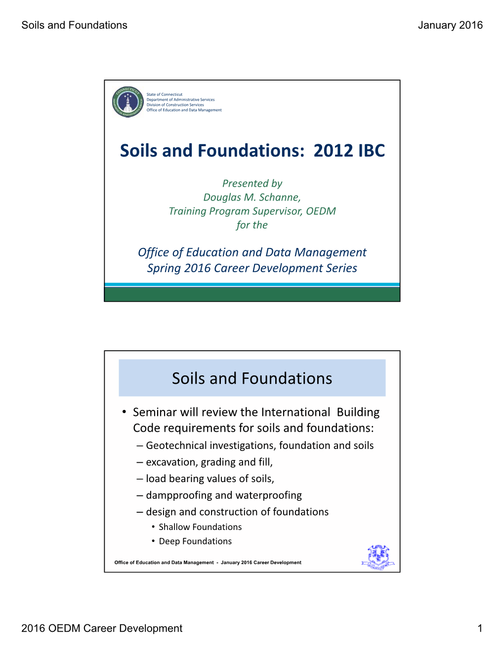 Soils and Foundations: 2012 IBC