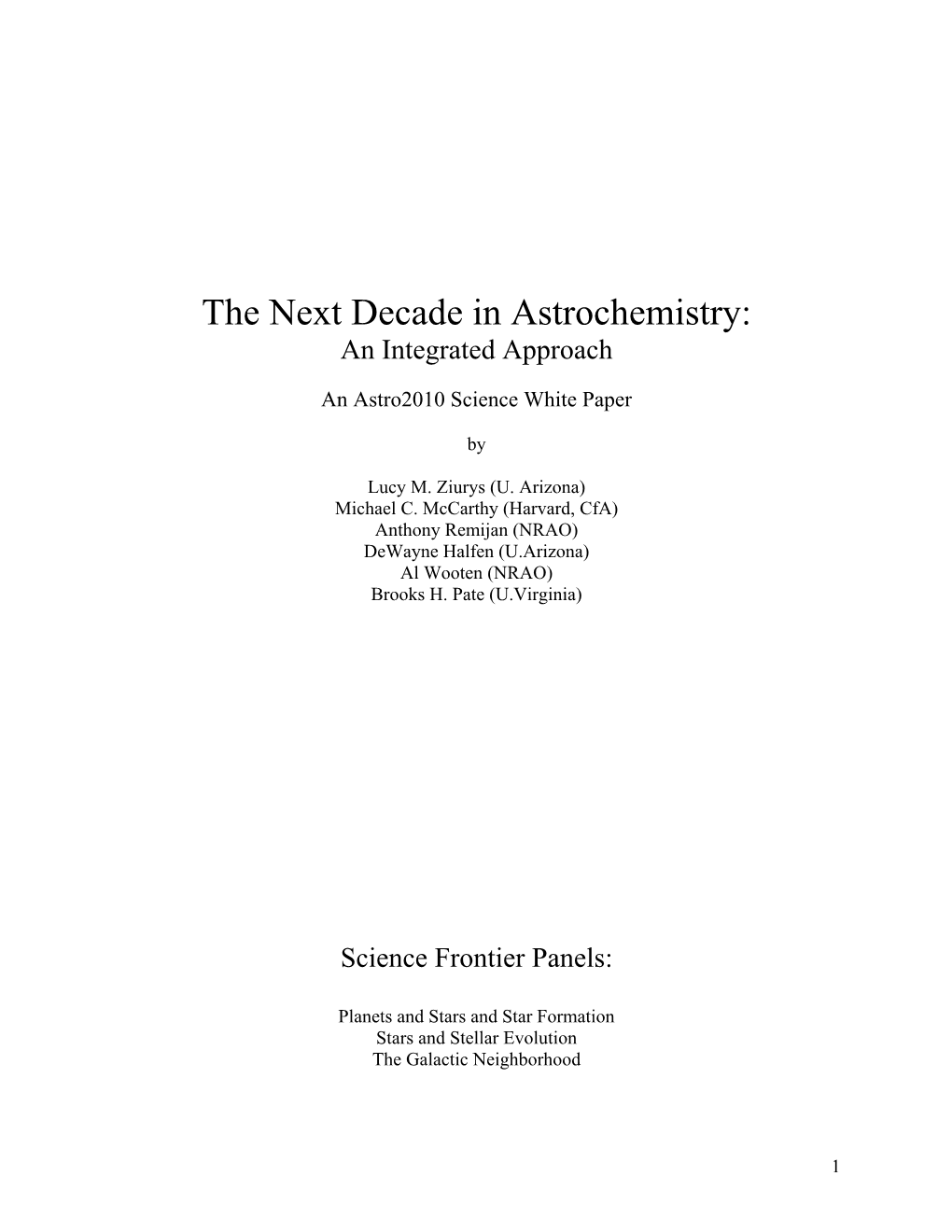 The Next Decade in Astrochemistry: an Integrated Approach