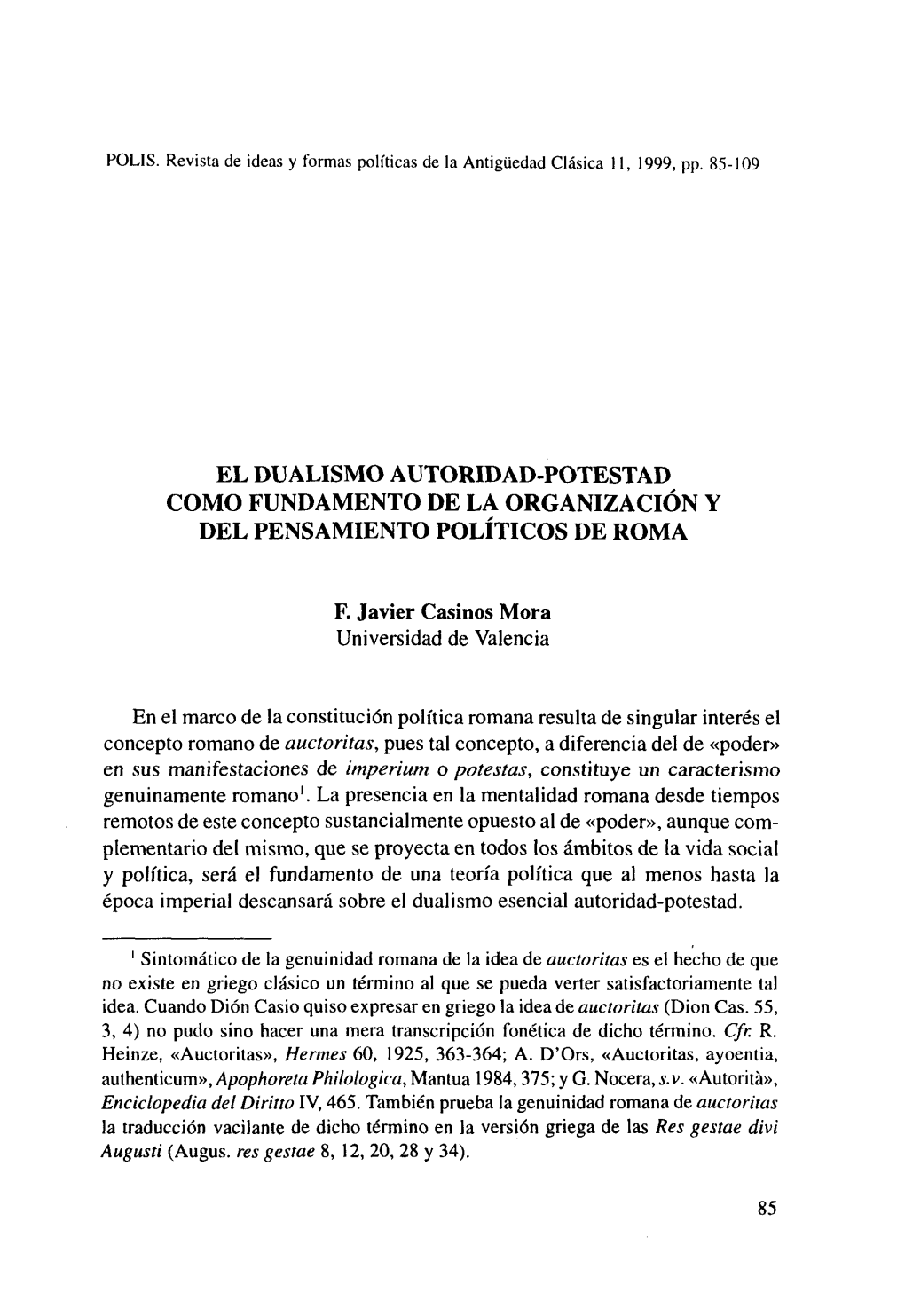 El Dualismo Autoridad-Potestad Como Fundamento De La Organización Y Del Pensamiento