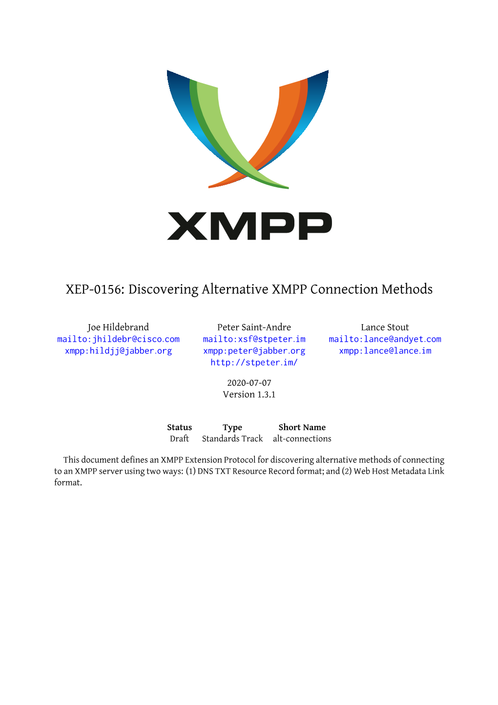 XEP-0156: Discovering Alternative XMPP Connection Methods