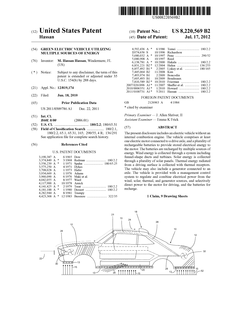 (12) United States Patent (10) Patent No.: US 8,220,569 B2 Hassan (45) Date of Patent: Jul