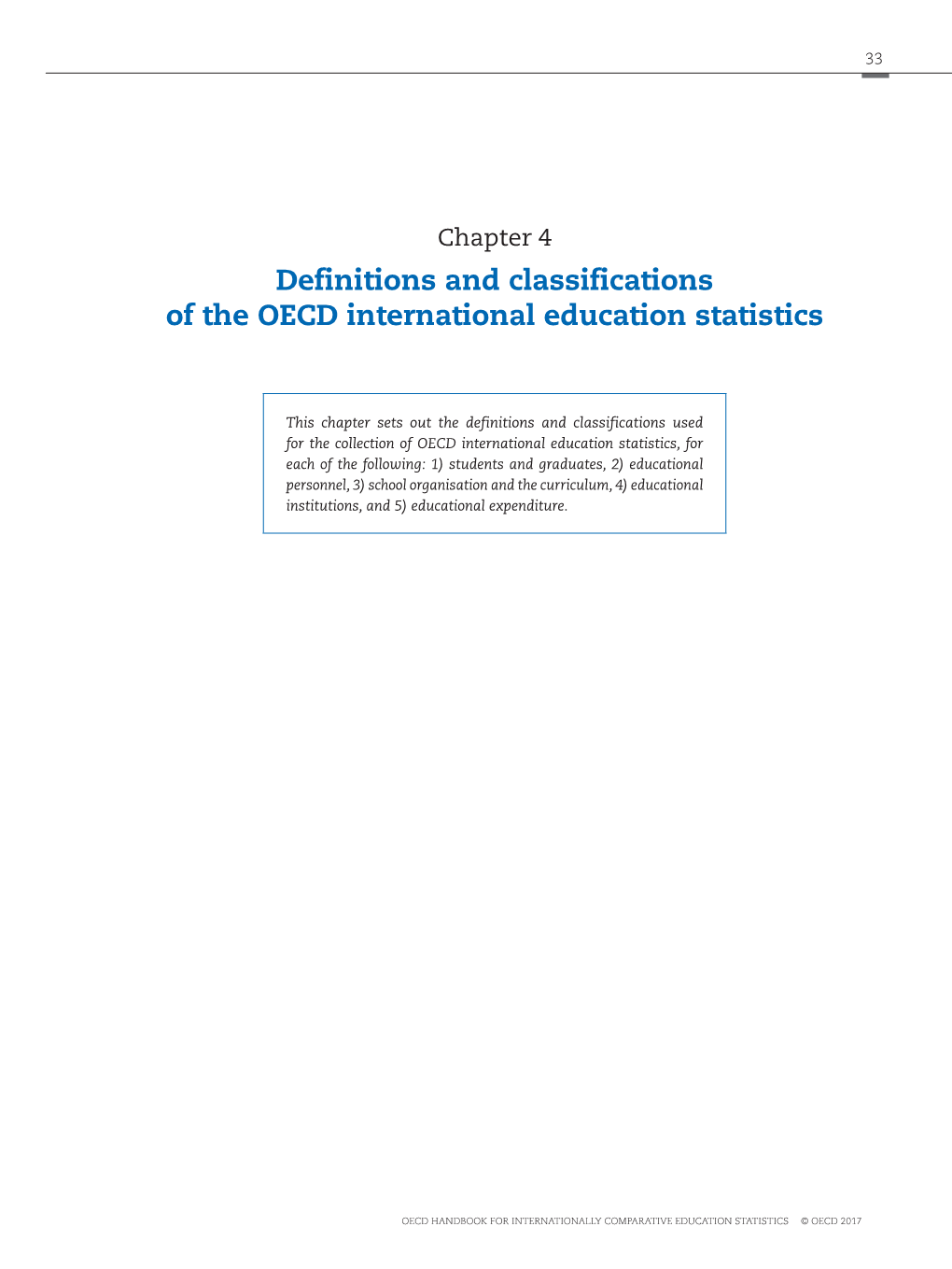 Definitions and Classifications of the OECD International Education Statistics