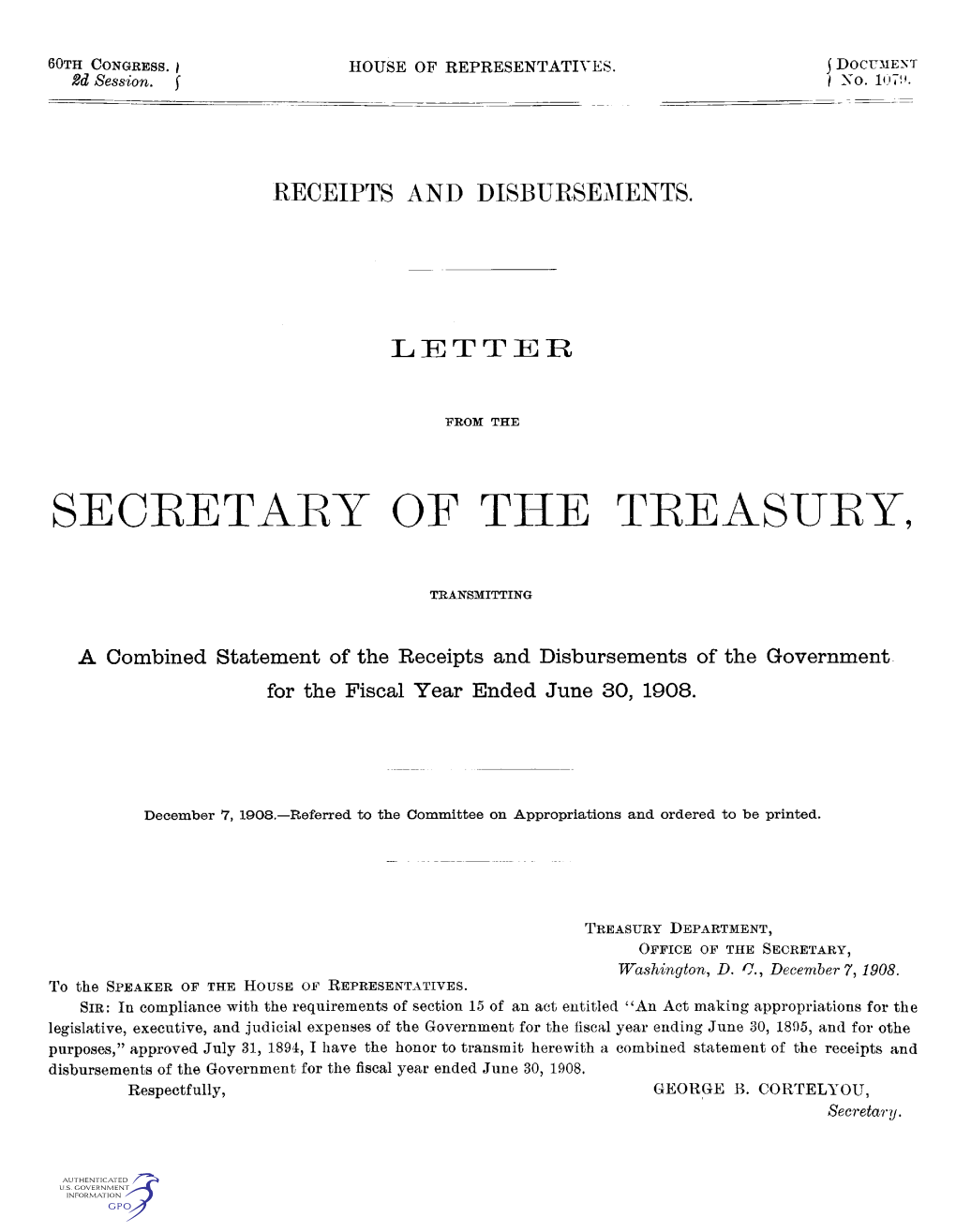 Skgrftary of the Treasury