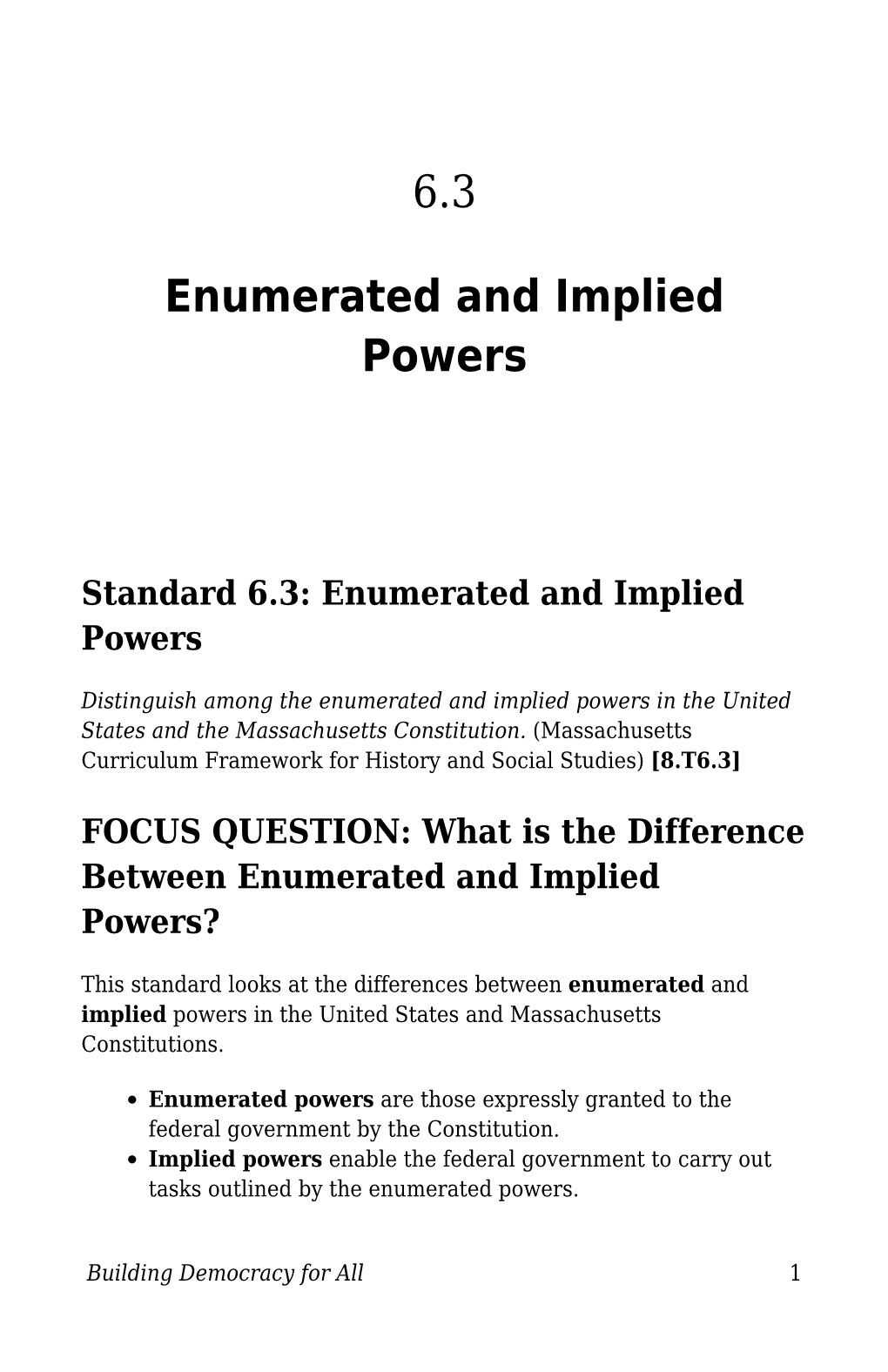 Enumerated and Implied Powers