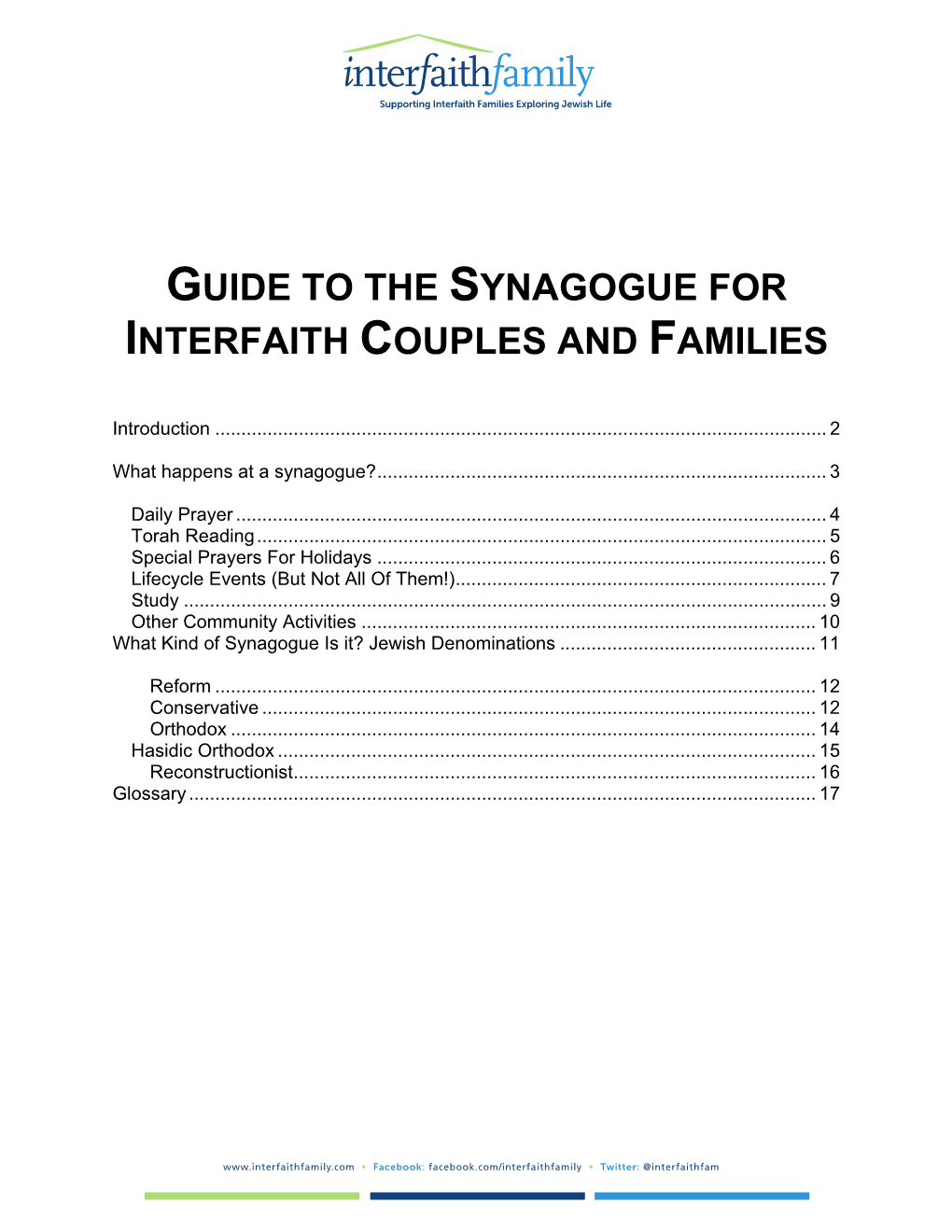 Guide to the Synagogue for Interfaith Couples and Families