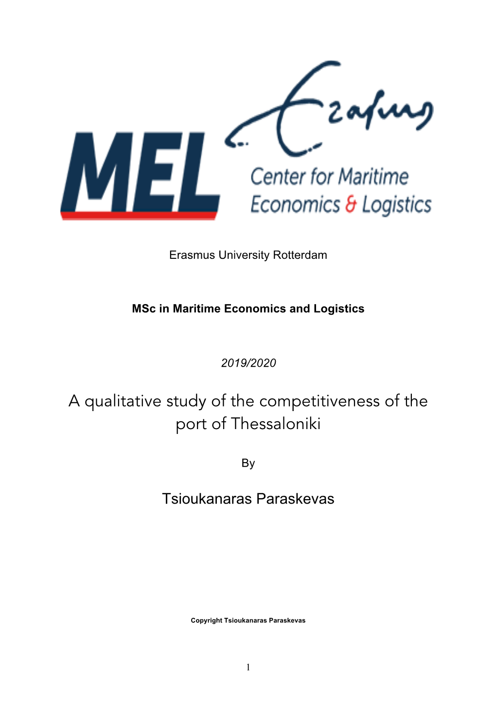 A Qualitative Study of the Competitiveness of the Port of Thessaloniki