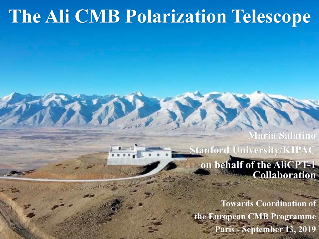 The Ali CMB Polarization Telescope