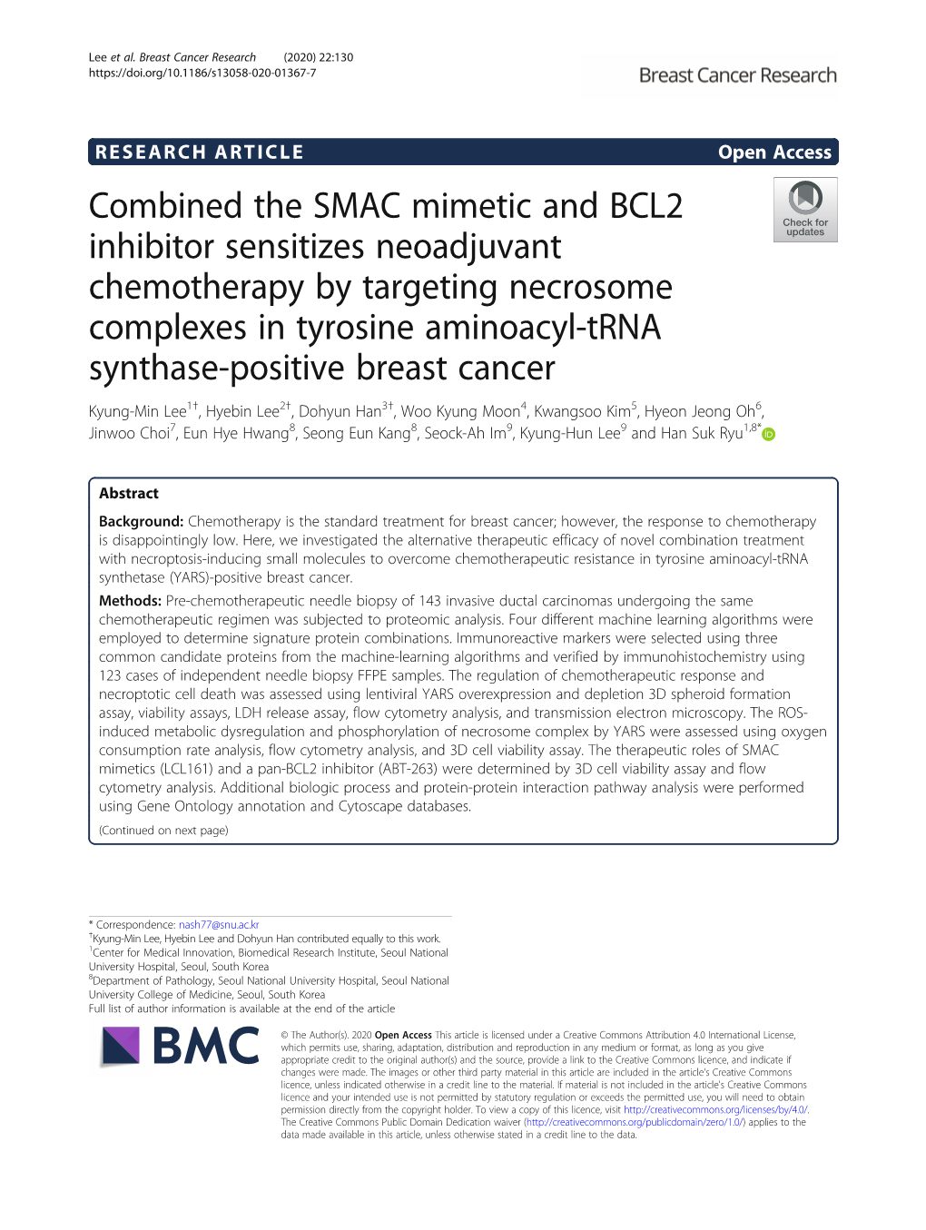 Combined the SMAC Mimetic and BCL2 Inhibitor Sensitizes
