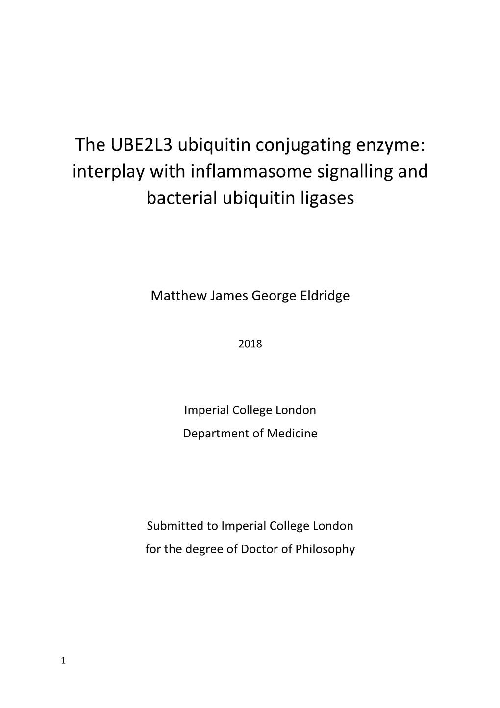 The UBE2L3 Ubiquitin Conjugating Enzyme: Interplay with Inflammasome Signalling and Bacterial Ubiquitin Ligases