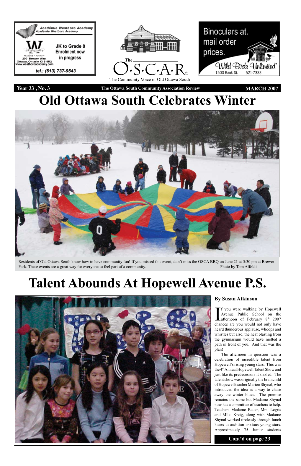 Old Ottawa South Celebrates Winter Talent Abounds at Hopewell