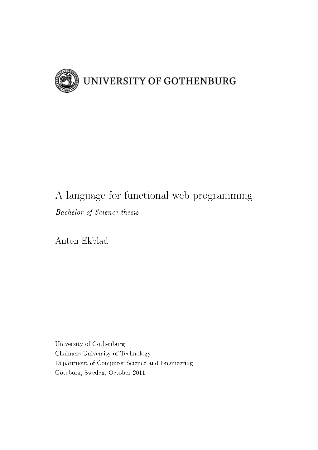 A Language for Functional Web Programming