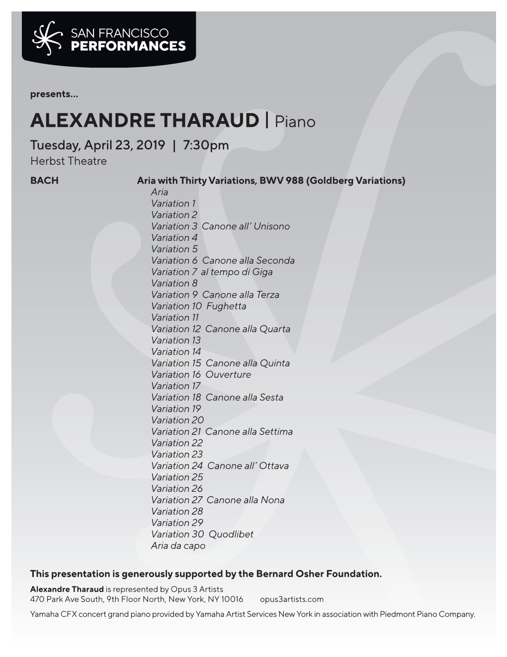 ALEXANDRE THARAUD | Piano