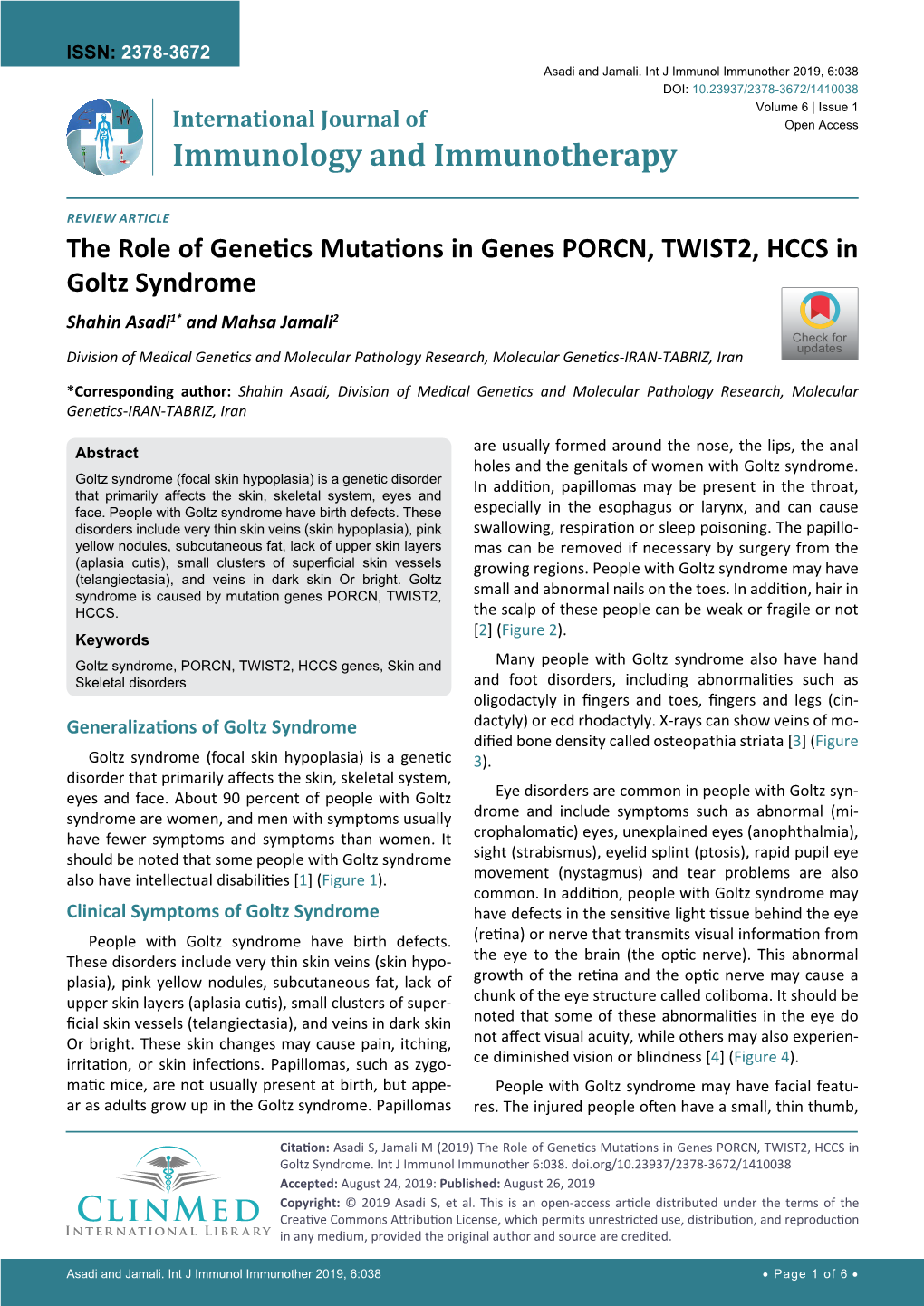 The Role of Genetics Mutations in Genes PORCN, TWIST2, HCCS In