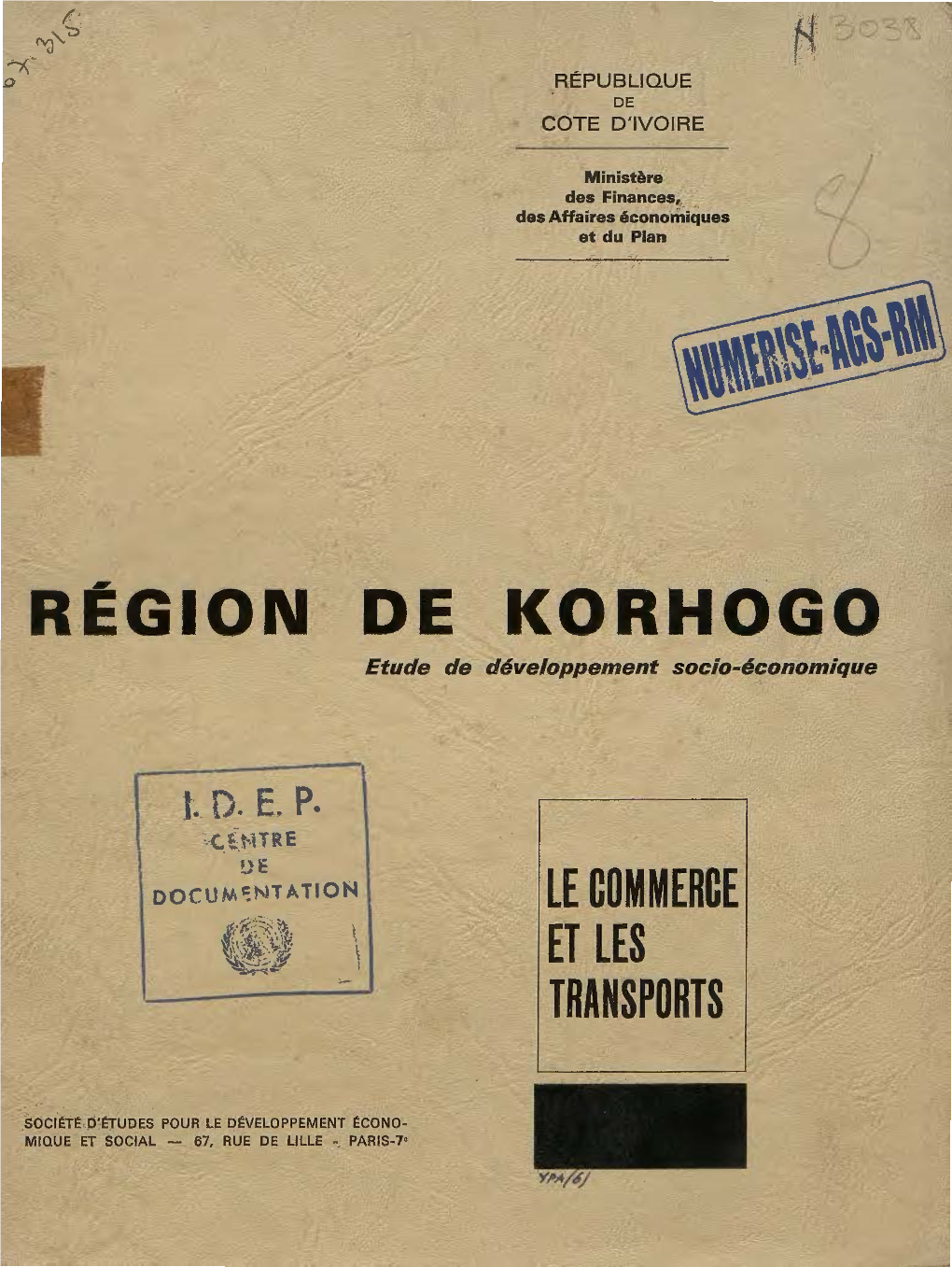 KORHOGO Etude De Développement Socio-Économique