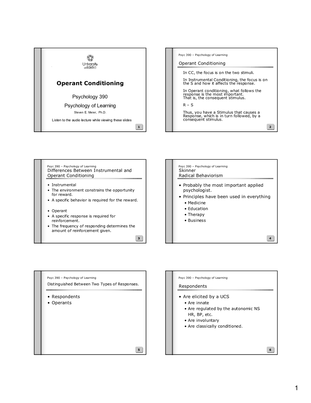 Operant Conditioning