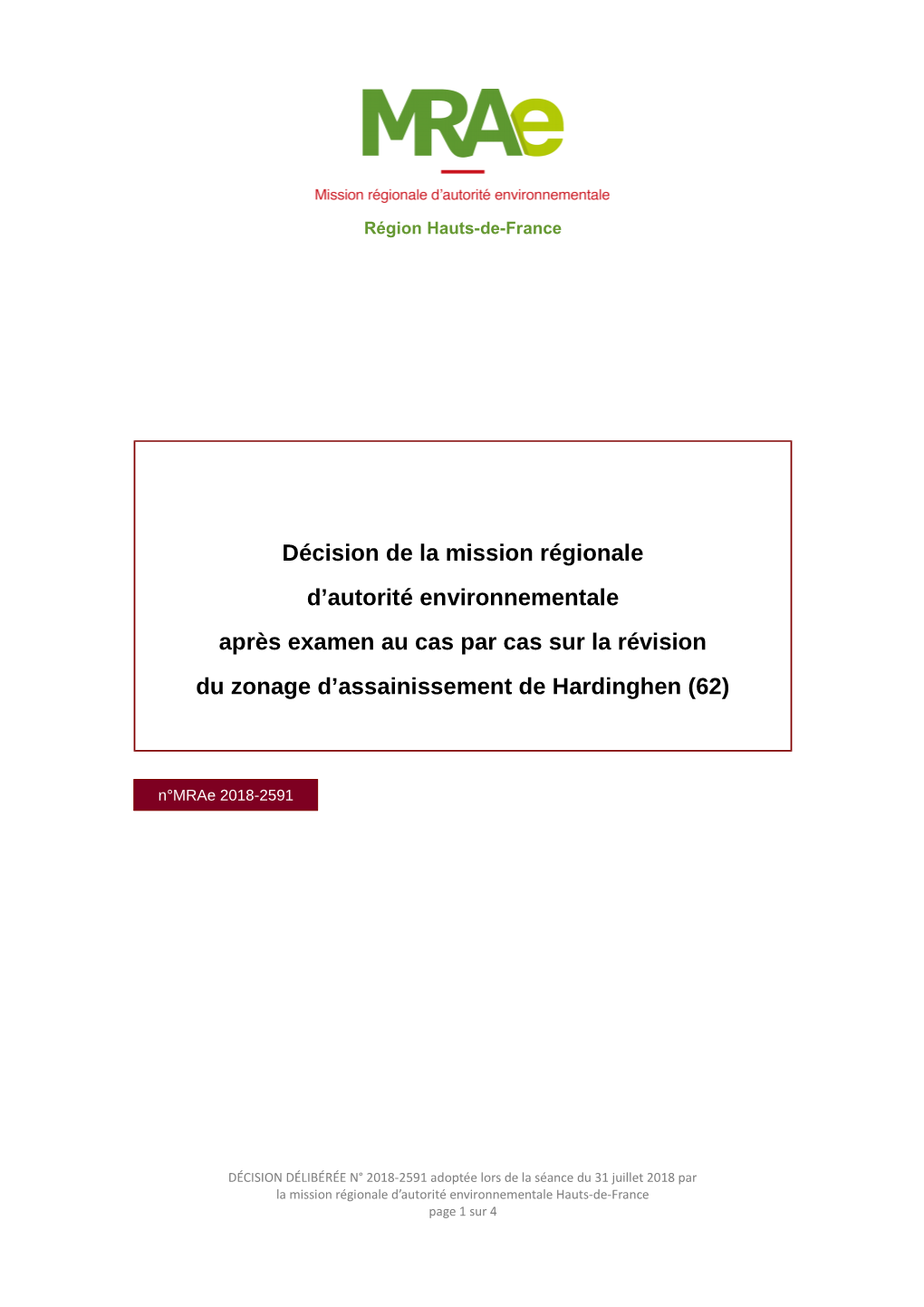 Décision De La Mission Régionale D'autorité Environnementale Après