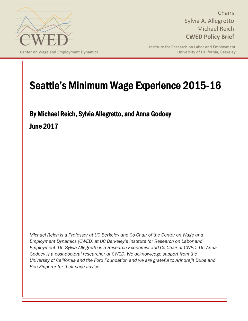 Seattle's Minimum Wage Experience 2015-16