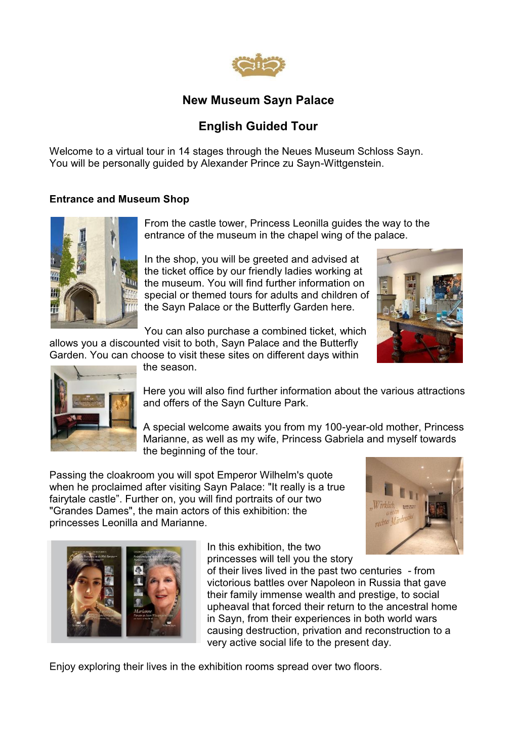 New Museum Sayn Palace English Guided Tour