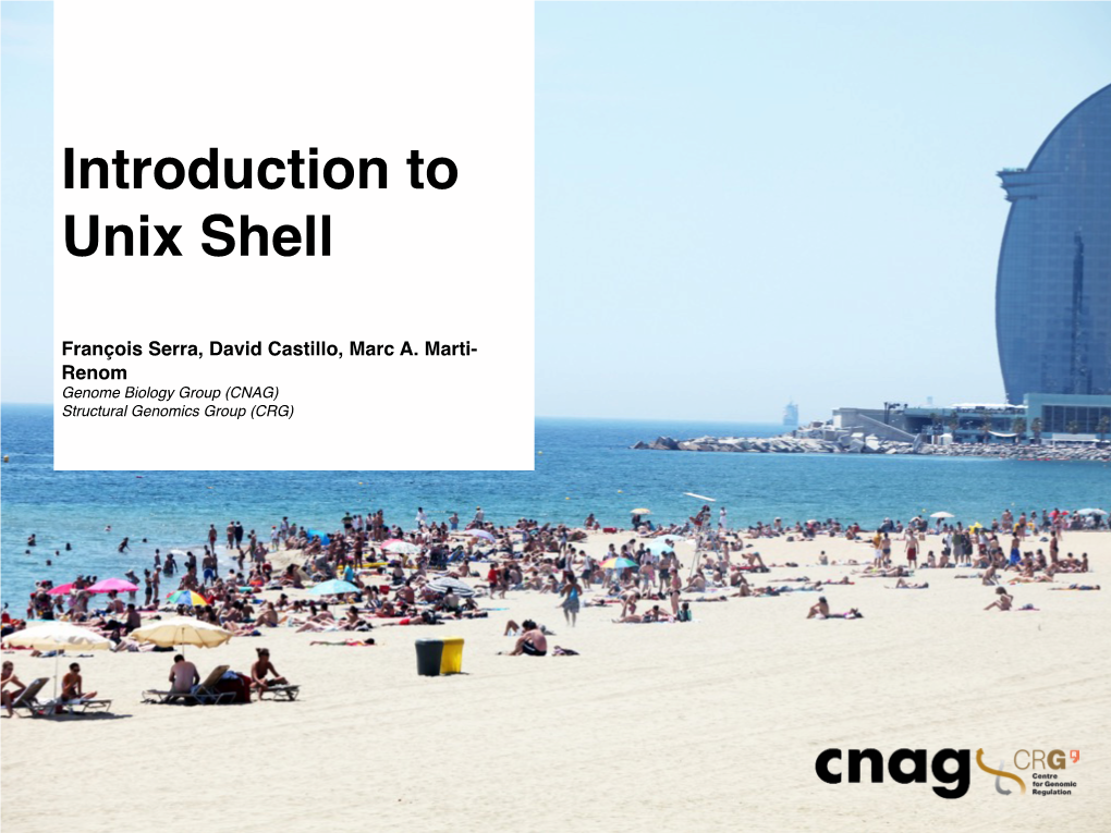 Introduction to Unix Shell