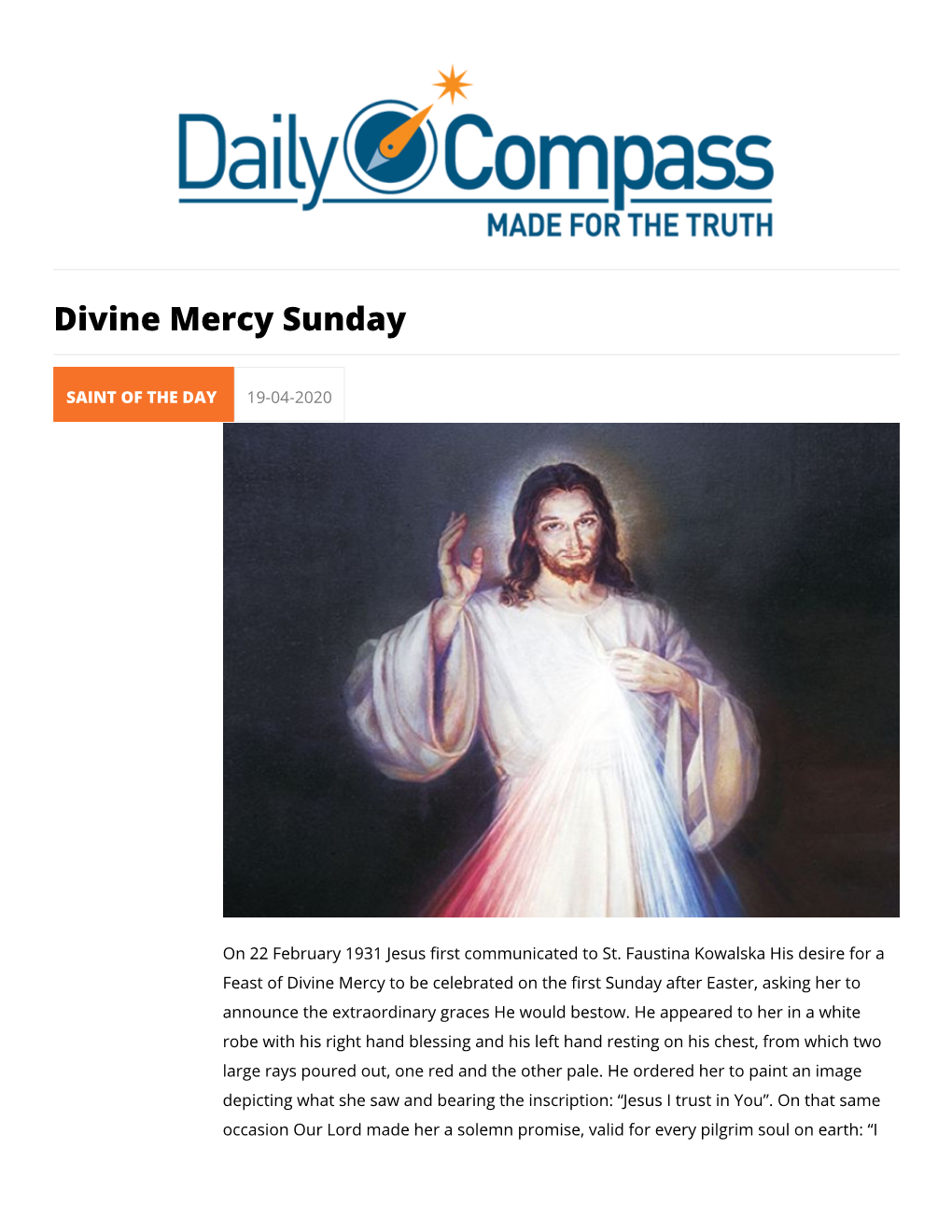 Divine Mercy Sunday