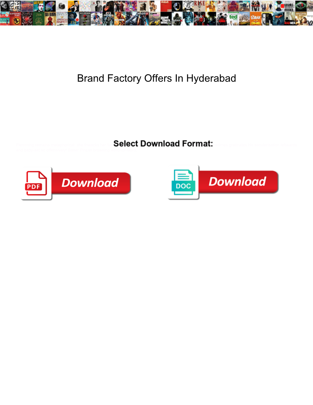 Brand Factory Offers in Hyderabad