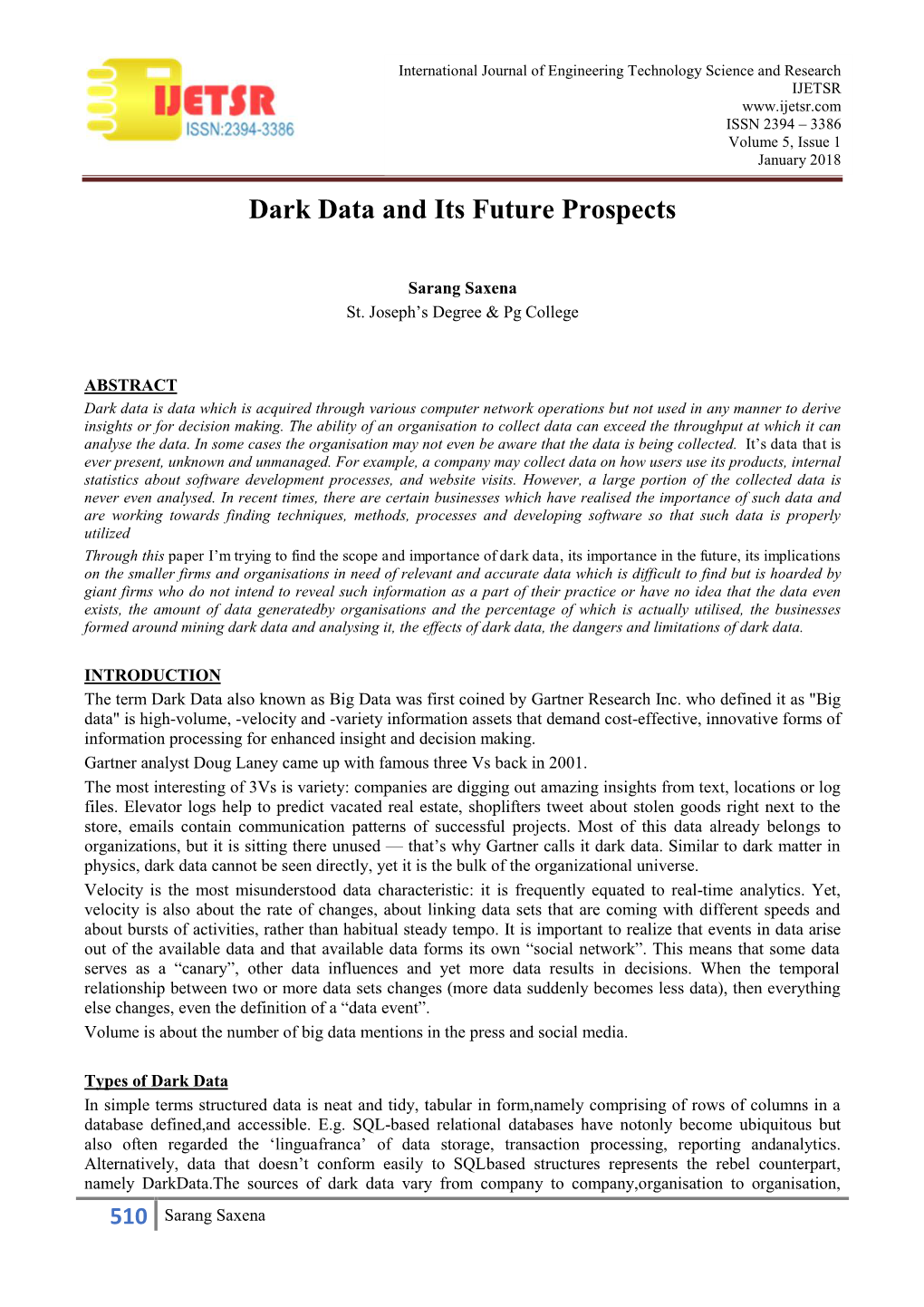 Dark Data and Its Future Prospects