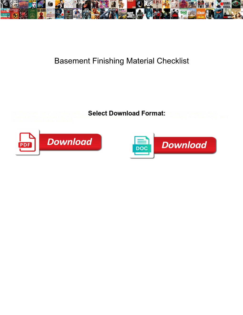 Basement Finishing Material Checklist