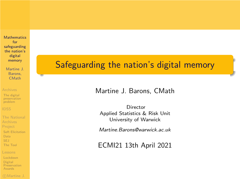 Safeguarding the Nation's Digital Memory