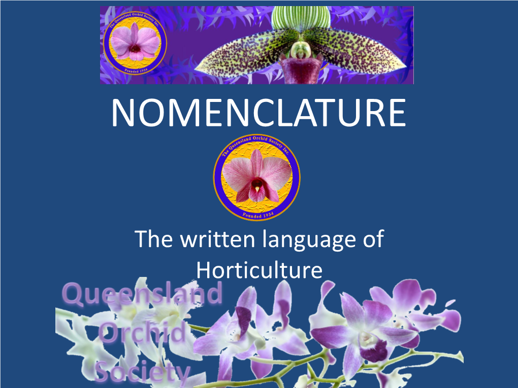 Nomenclature