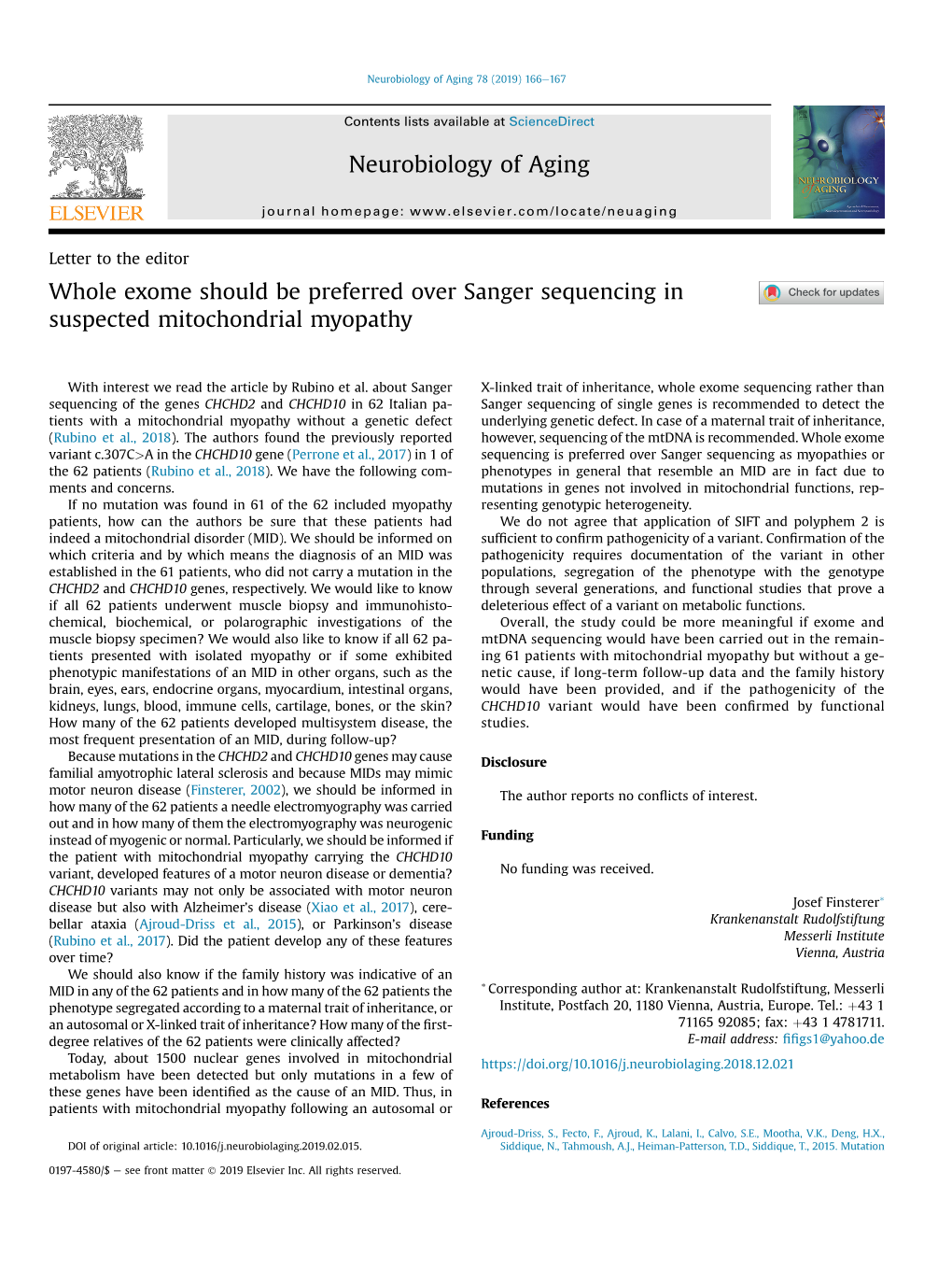 Whole Exome Should Be Preferred Over Sanger Sequencing in Suspected Mitochondrial Myopathy