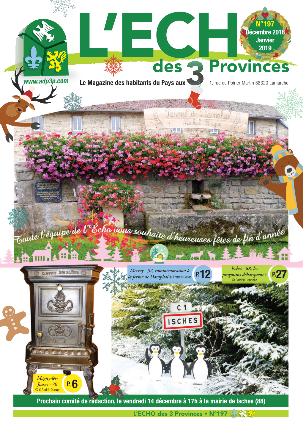 N°197 Décembre 2018 Janvier 2019 Des Provinces Le Magazine Des Habitants Du Pays Aux 1, Rue Du Poirier Martin 88320 Lamarche