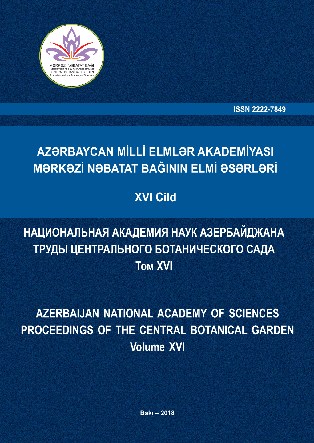 Azərbaycan Milli Elmlər Akademiyasi Mərkəzi Nəbatat Bağinin Elmi Əsərləri