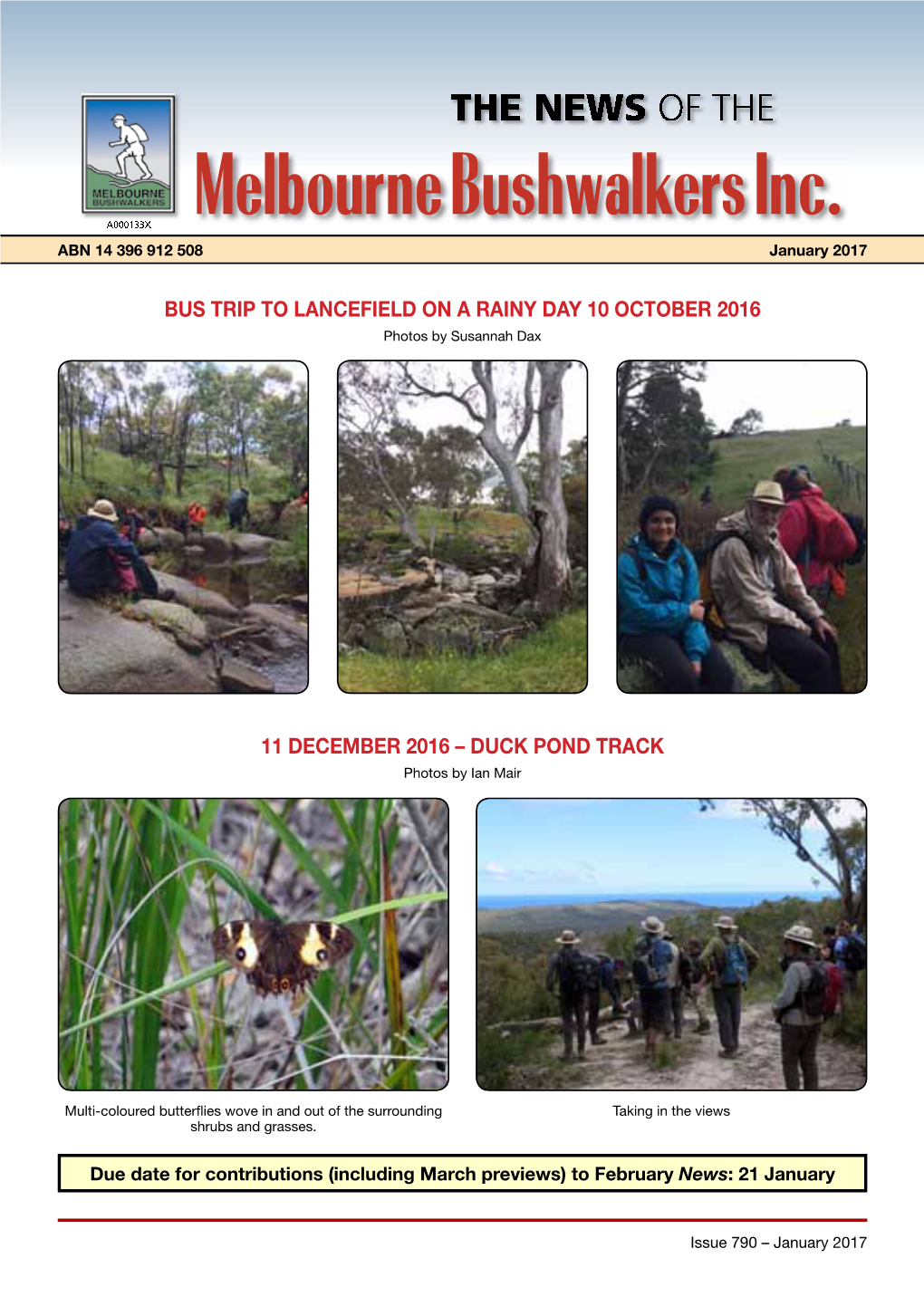 Melbourne Bushwalkers Inc. ABN 14 396 912 508 January 2017