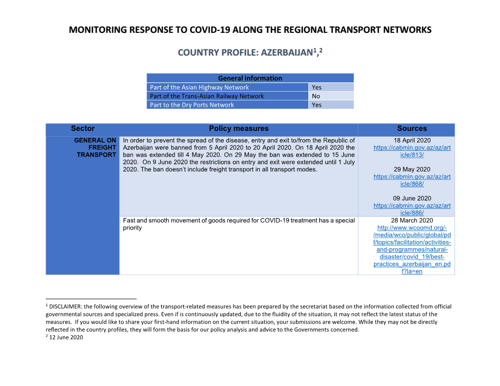 Monitoring Response to Covid-19 Along the Regional Transport Networks