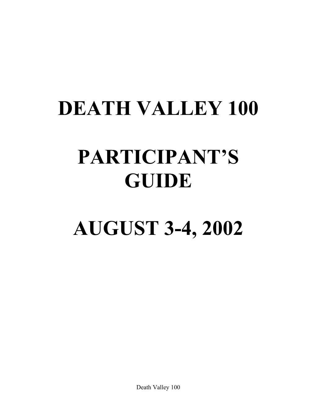 Death Valley Running Races