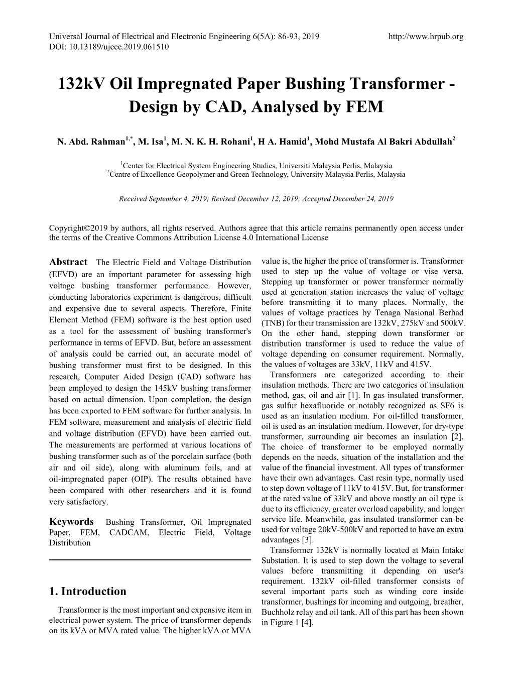 132Kv Oil Impregnated Paper Bushing Transformer - Design by CAD, Analysed by FEM