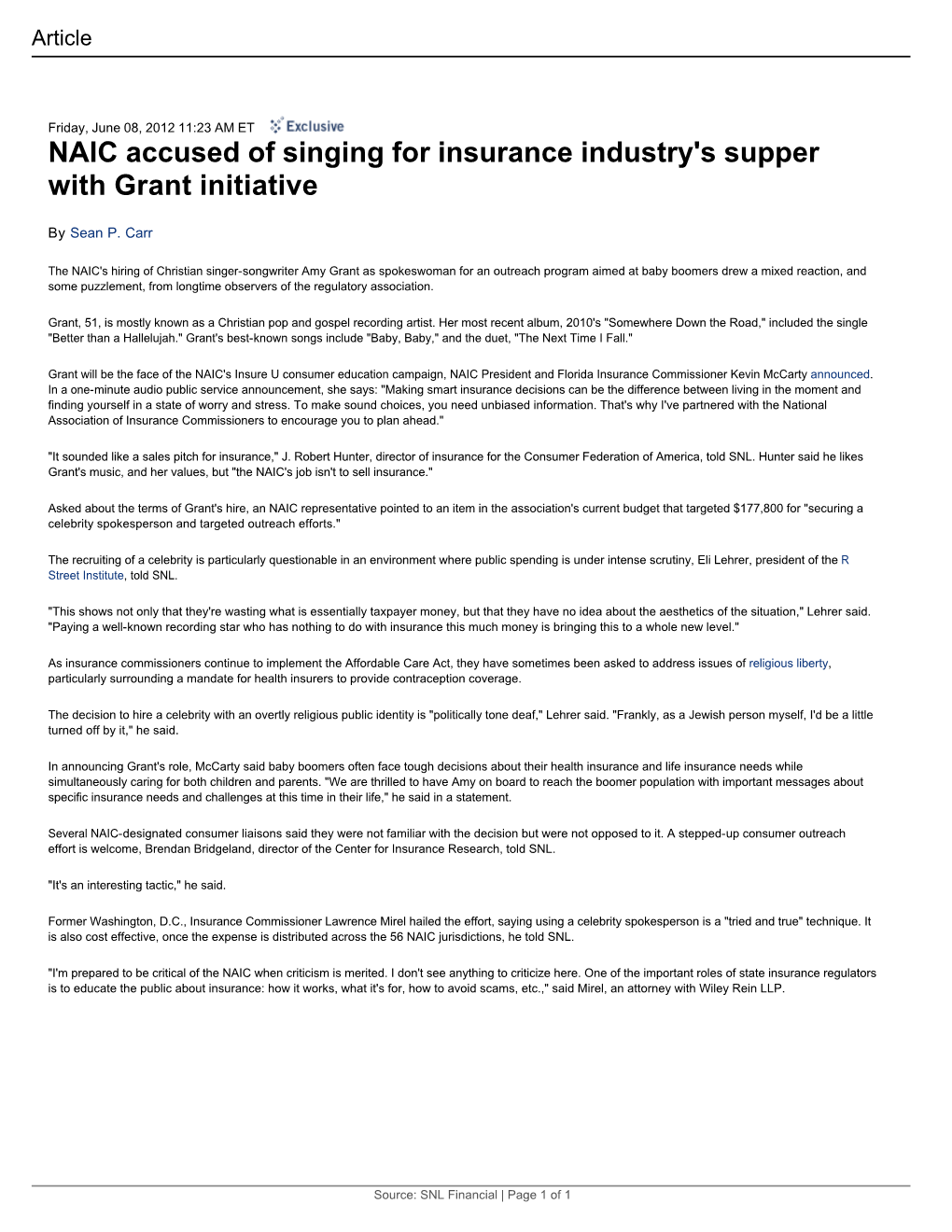 NAIC Accused of Singing for Insurance Industry's Supper with Grant Initiative