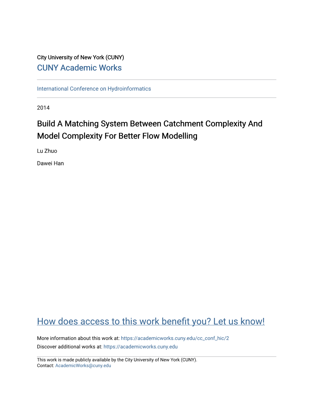 Build a Matching System Between Catchment Complexity and Model Complexity for Better Flow Modelling