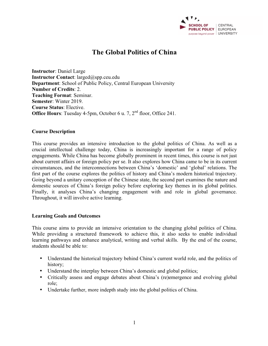 The Global Politics of China