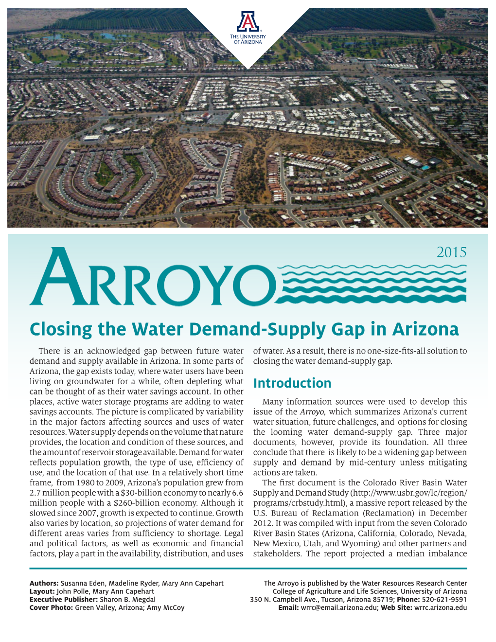 Arroyo 2015 States and Mexico Through a Treaty, Apportioned 1.5 MAF Elevation 1075 Feet