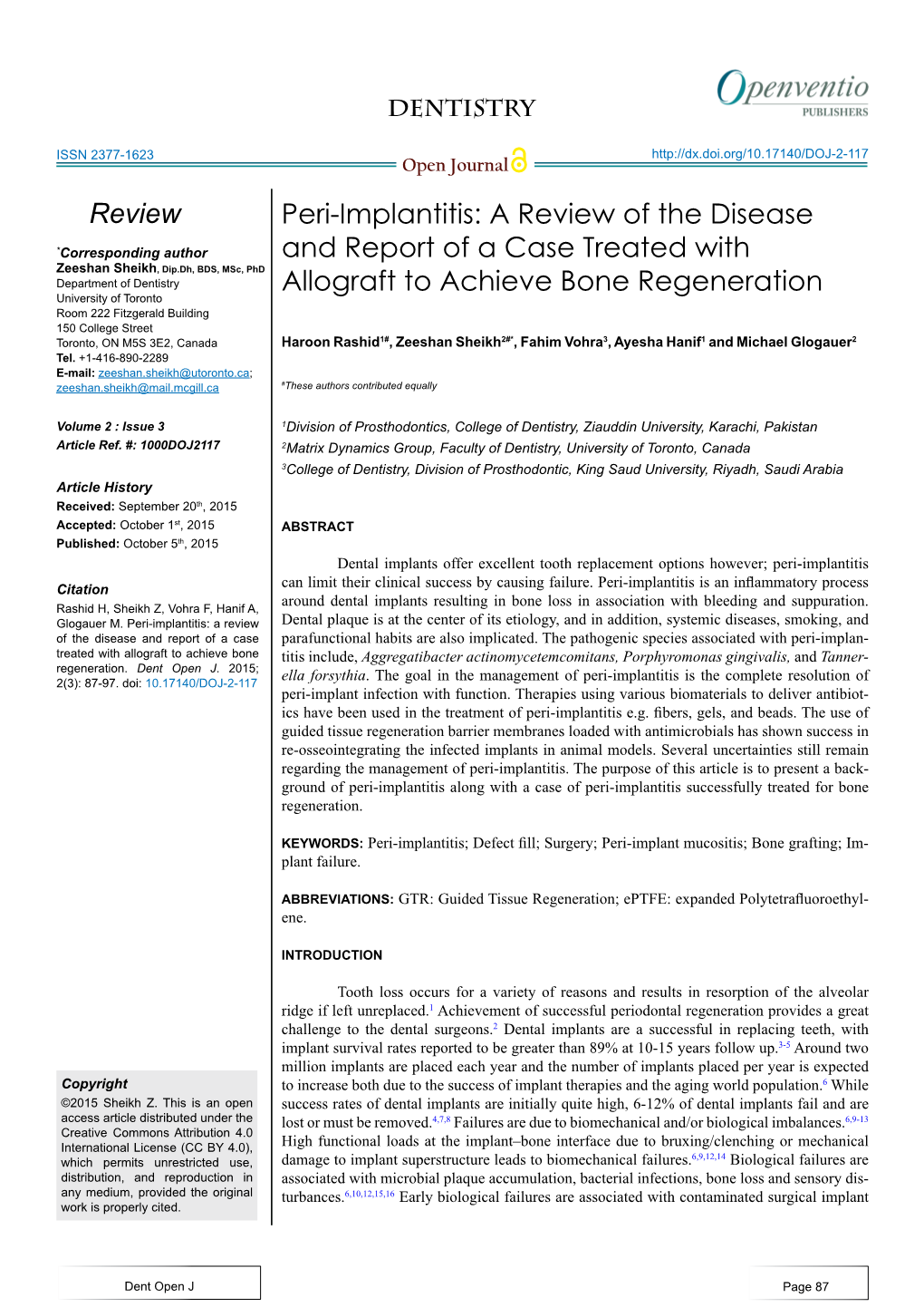 Peri-Implantitis: a Review of the Disease