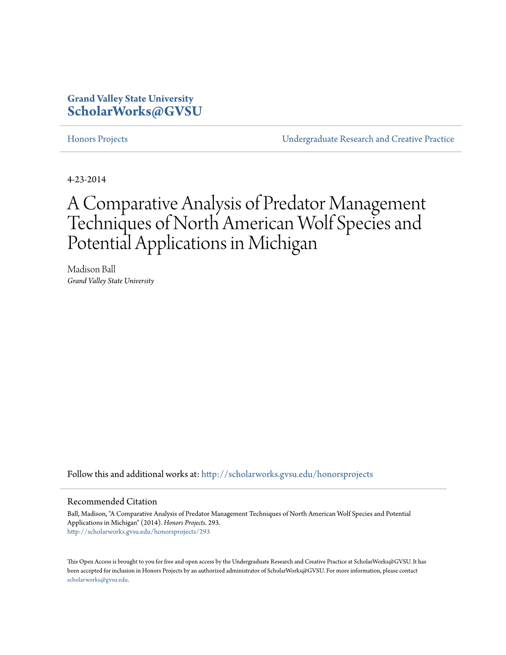 A Comparative Analysis of Predator Management Techniques of North